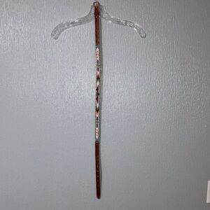 Vintage Cowhide Leather Southwest Native American Thunderbird Skinny Belt Sz 32